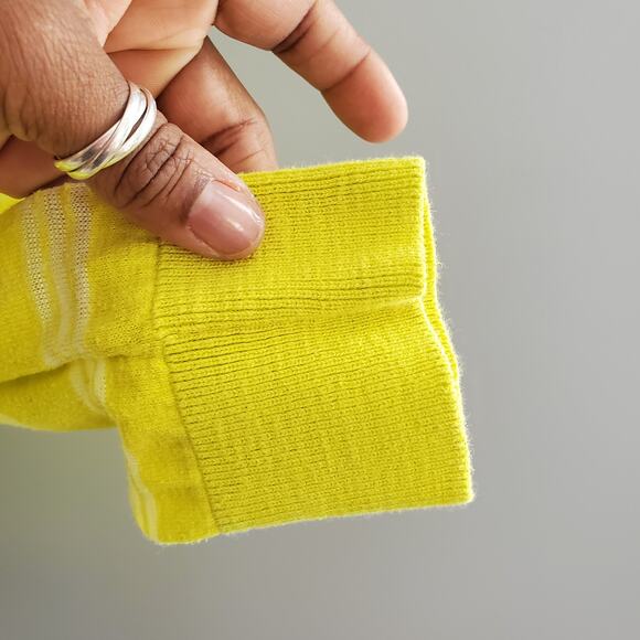 LOFT Women's Yellow Striped Pocket Cardigan Size S - Picture 5 of 10